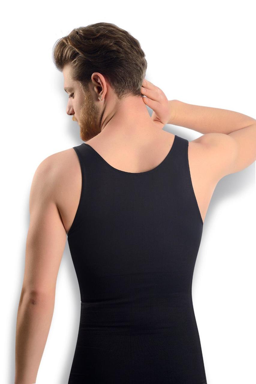 Toparlayıcı ve Sıkılaştırıcı Erkek Atlet Korse Siyah Renk