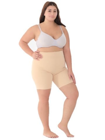 Lazer Kesim Paçalı Basen Korse Ten Renk 4XL