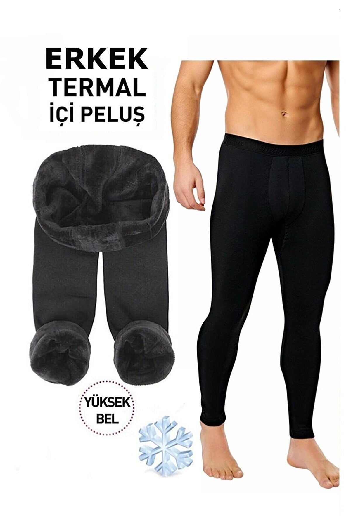 Erkek Termal Kışlık Kürk Battal Peluş Tayt İçlik